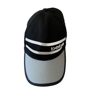 Bebe Black Silver White Adjustable Baseball Hat Cap